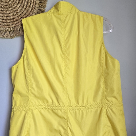Ralph Lauren, New, Yellow Nylon Snap Zip Fron Cargo Utility Vest, Size Large - Picture 7 of 10